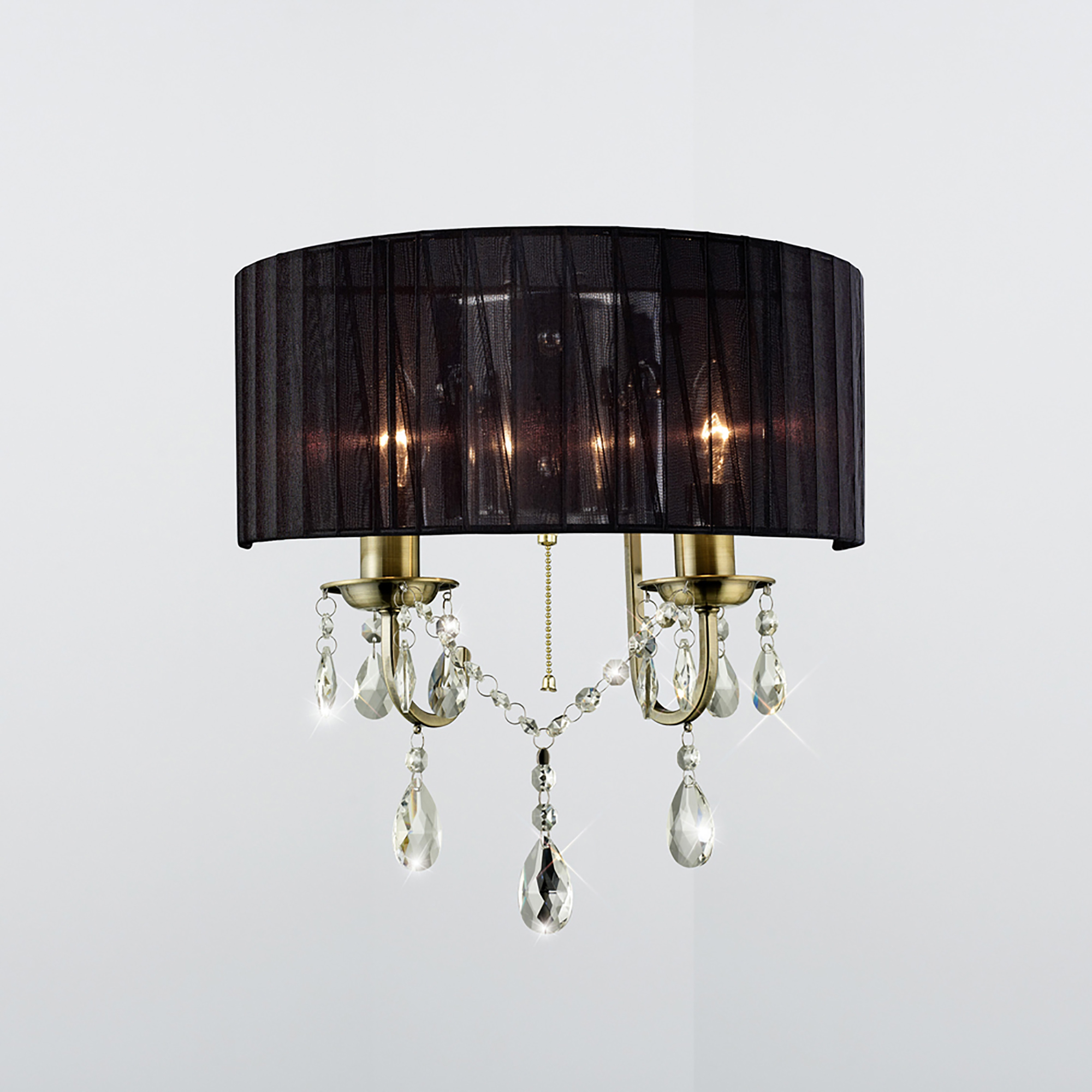 IL30064/BL  Olivia Crystal Switched Wall Lamp 2 Light